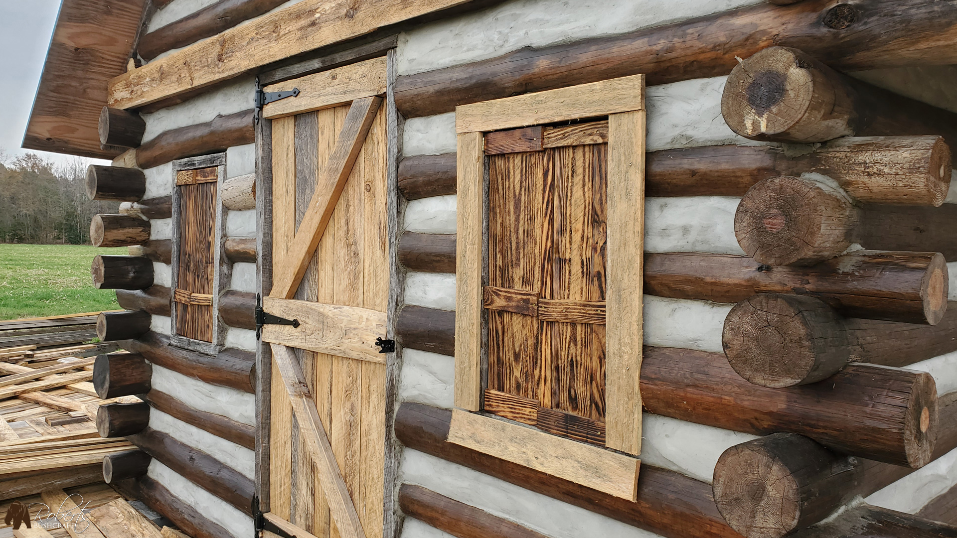 Log cabin window trim
