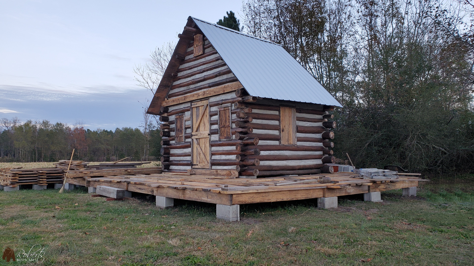 Amateur carpentry off-grid cabin build update #21