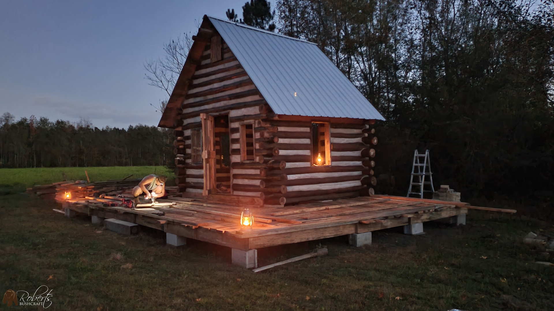 Cabin loft lumber and firebox - Update #19