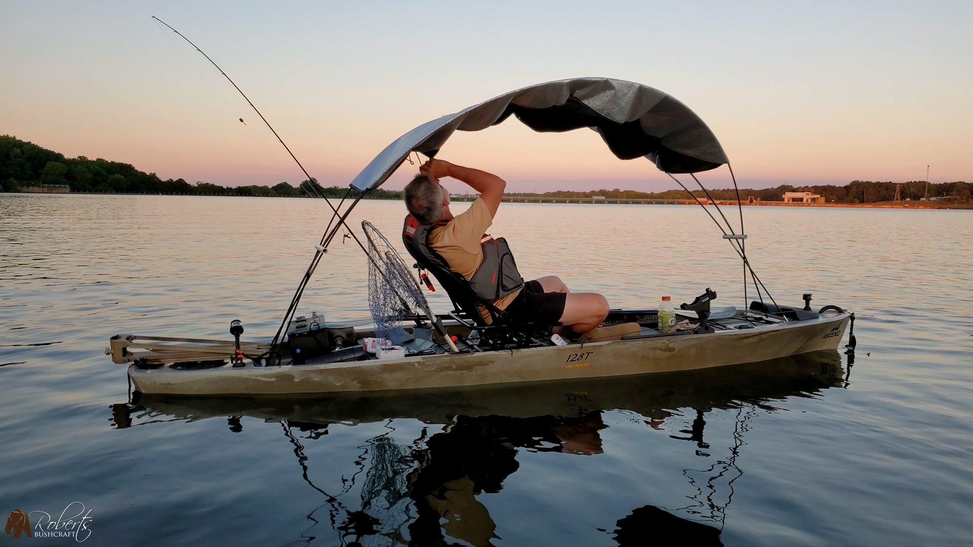 DIY Kayak Canopy Sun Shade on an Ascend 128T Kayak