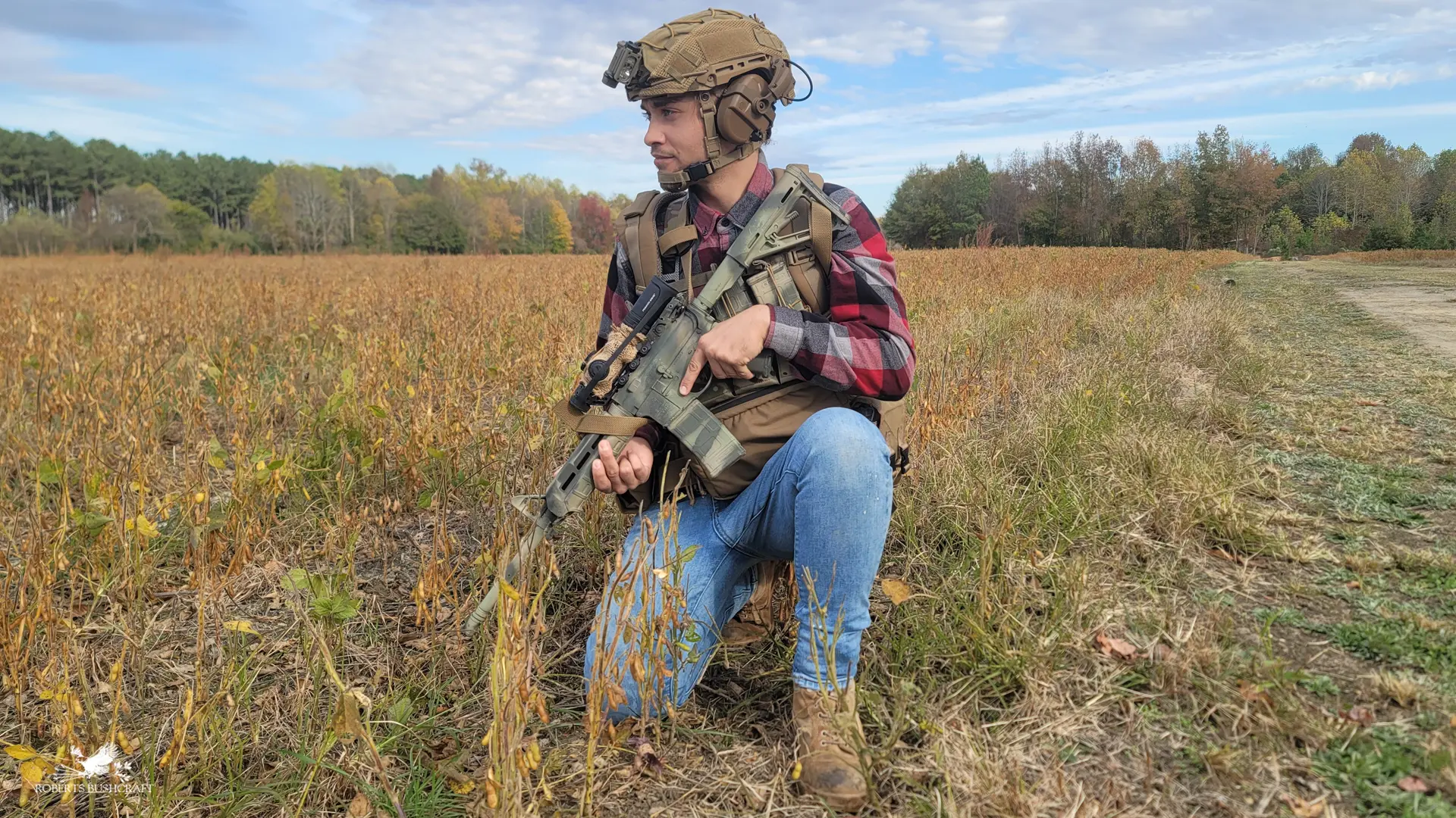 Hard Head Veterans Bump Helmet worn on a property patrol