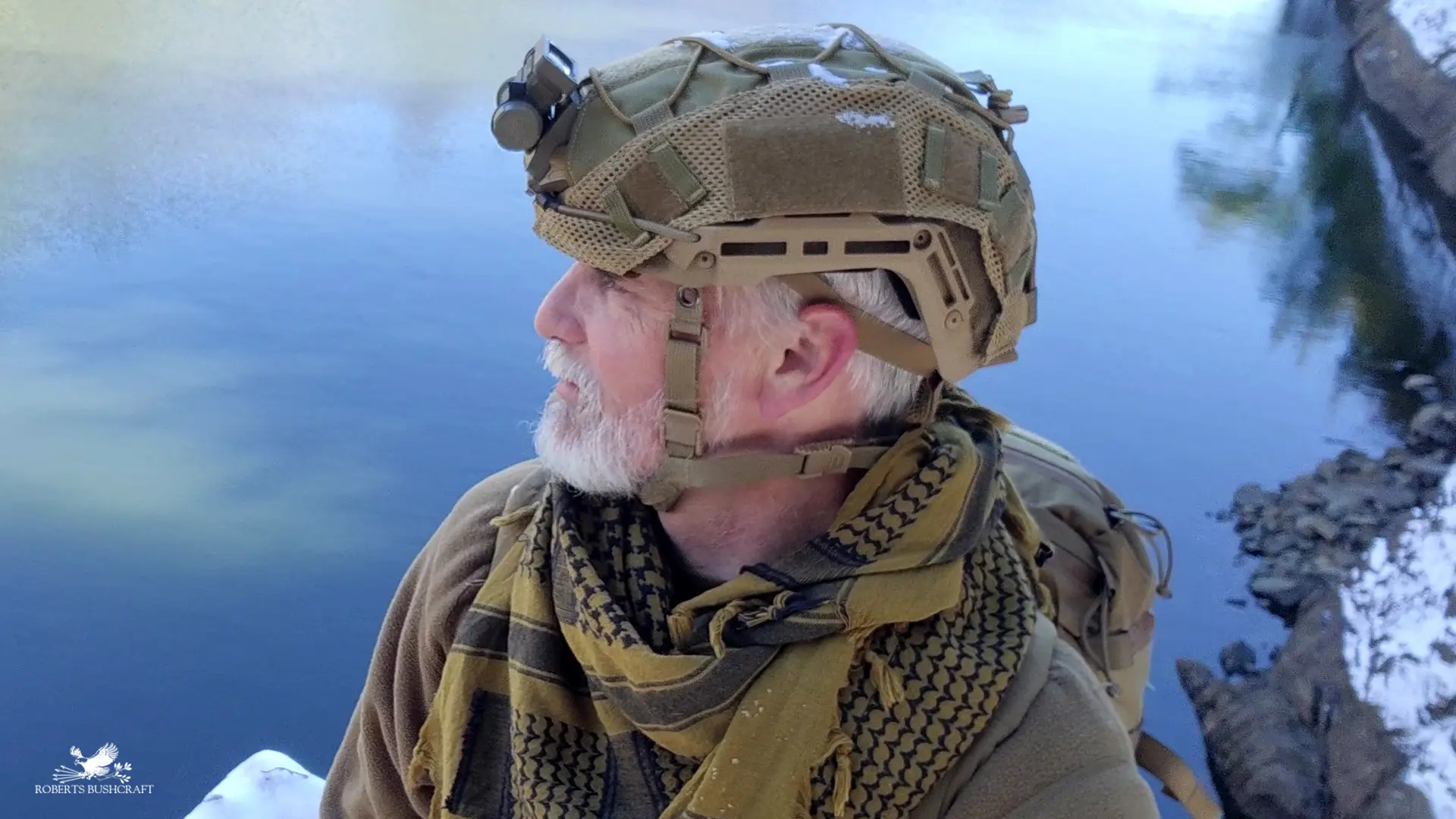 Hard Head Veterans Tactical Helmet ATE Bump Helmet worn on a search and rescue scenario