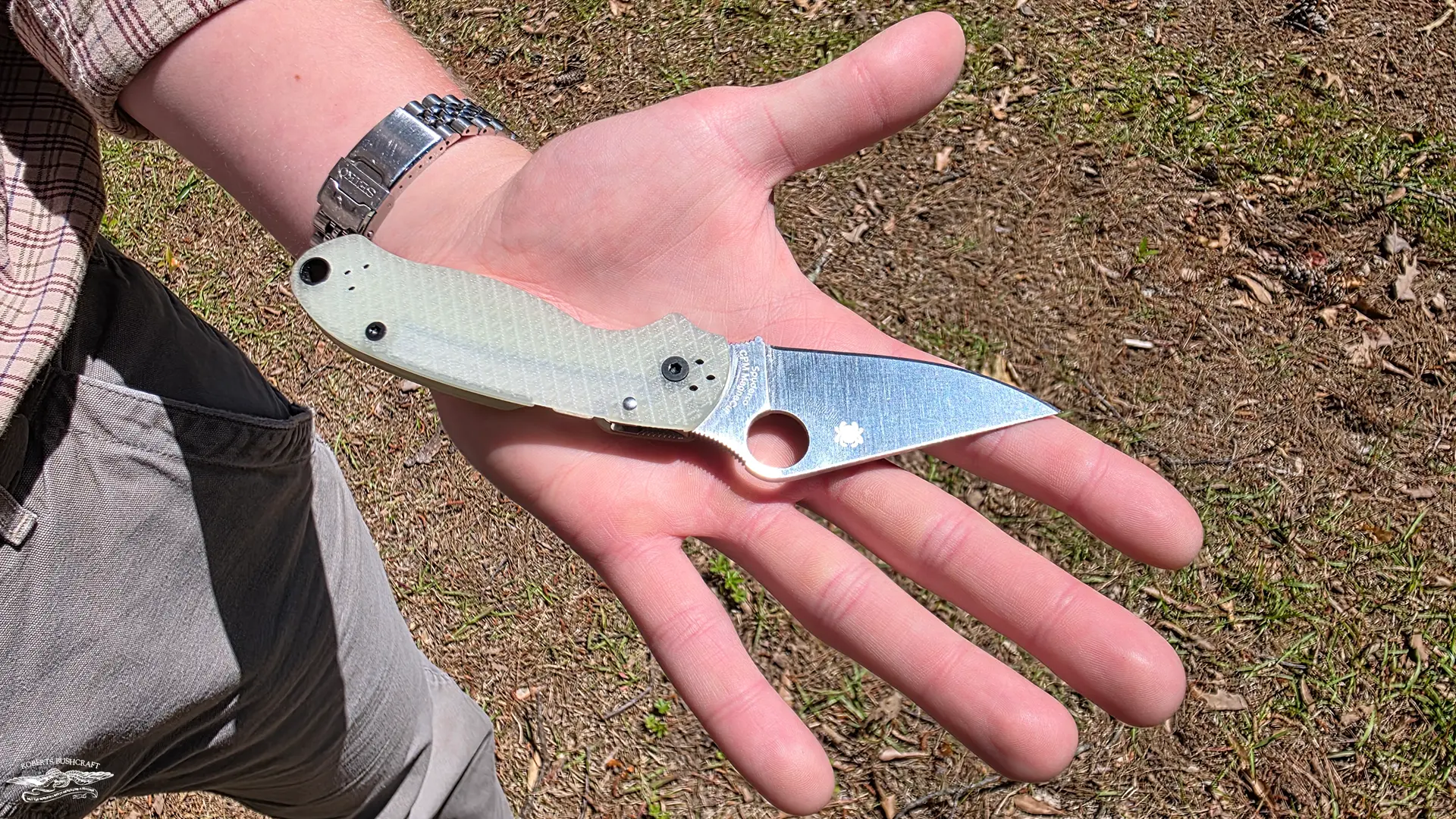 Spyderco Para 3 Compression Lock Diamond Mesh Natural G-10