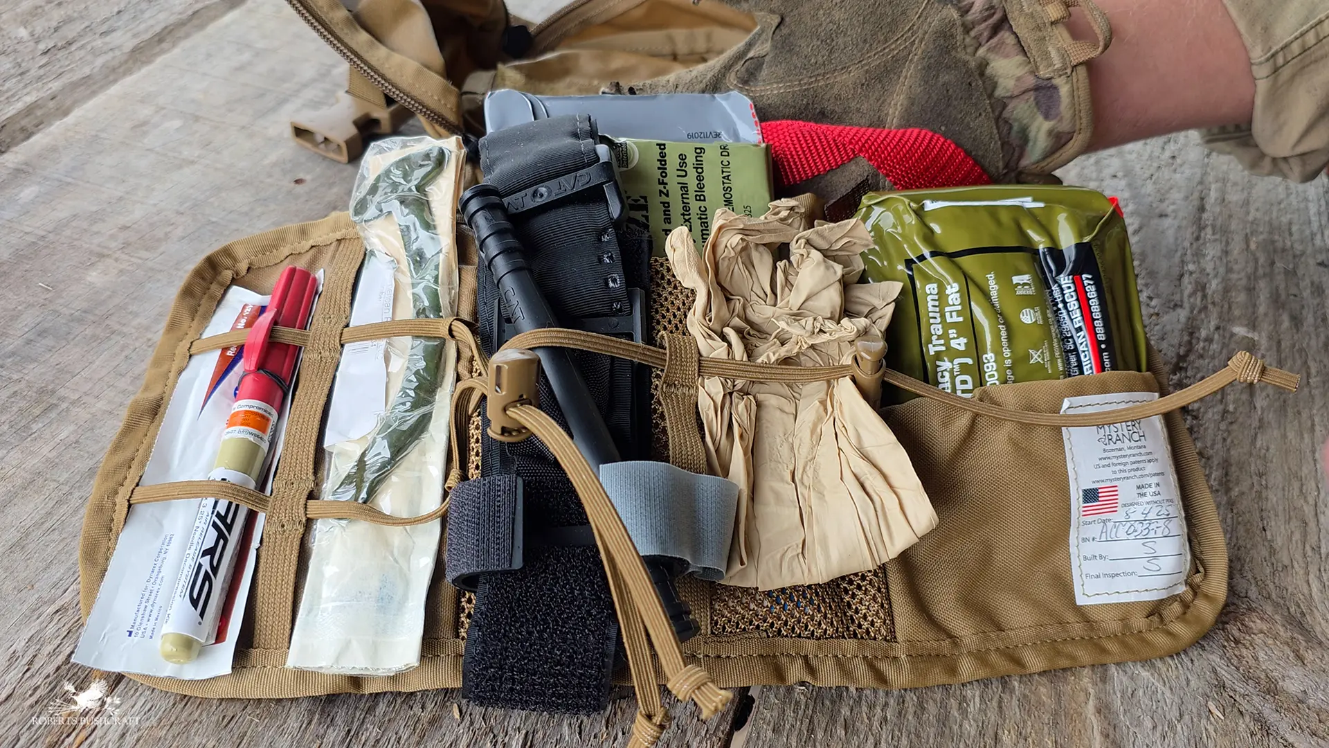 Mystery Ranch RFAK kit loaded with IFAK gear