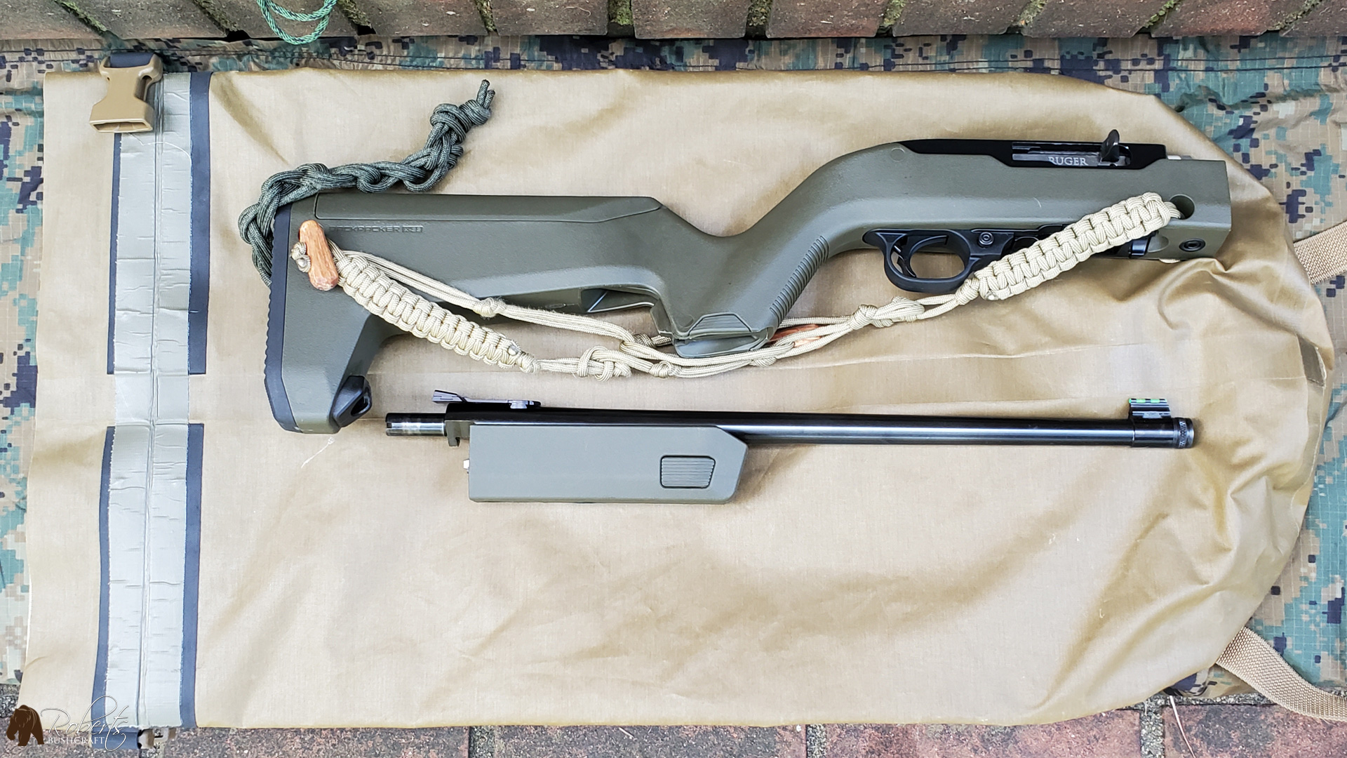 Ruger 10/22 Takedown with Magpul X-22 Backpacker Stock with Seal Line waterproof sack