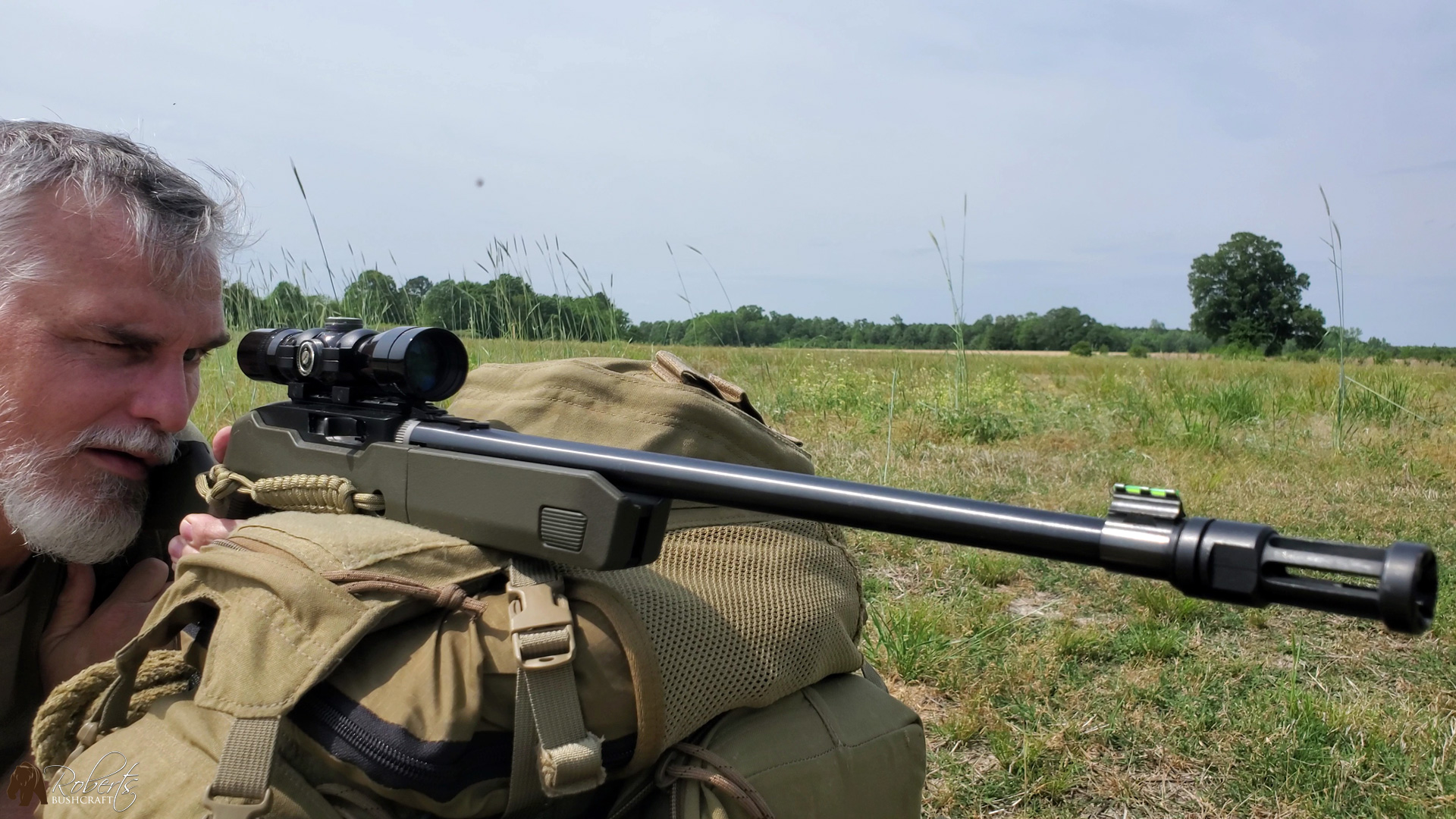Ruger 10/22 Takedown with Magpul X-22 Backpacker Stock sighting in a Bushnell 22LR Varmint 4X scope