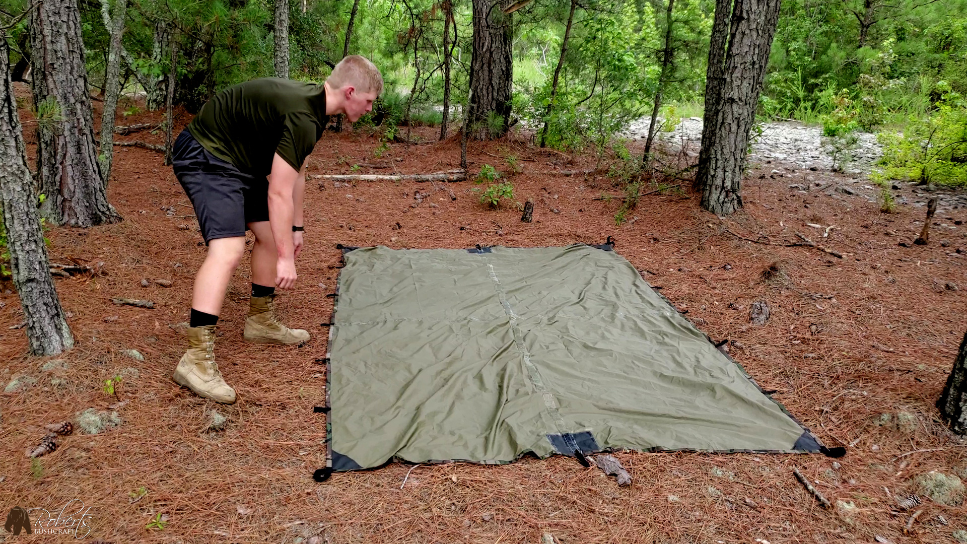 cleared ground of debris to layout my Aqua Quest tarp
