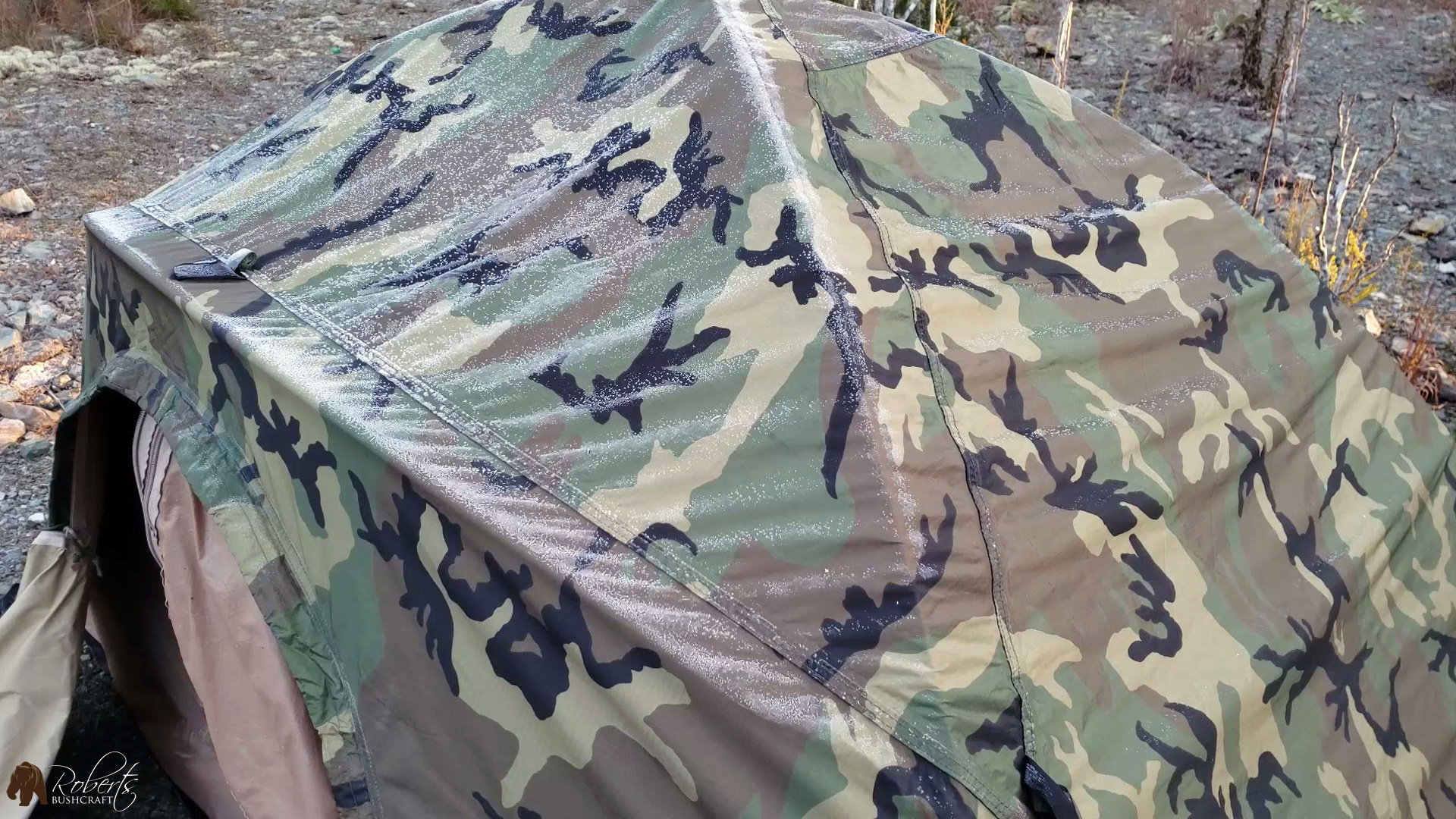 frost developing on the USMC 2 man combat tent rainfly