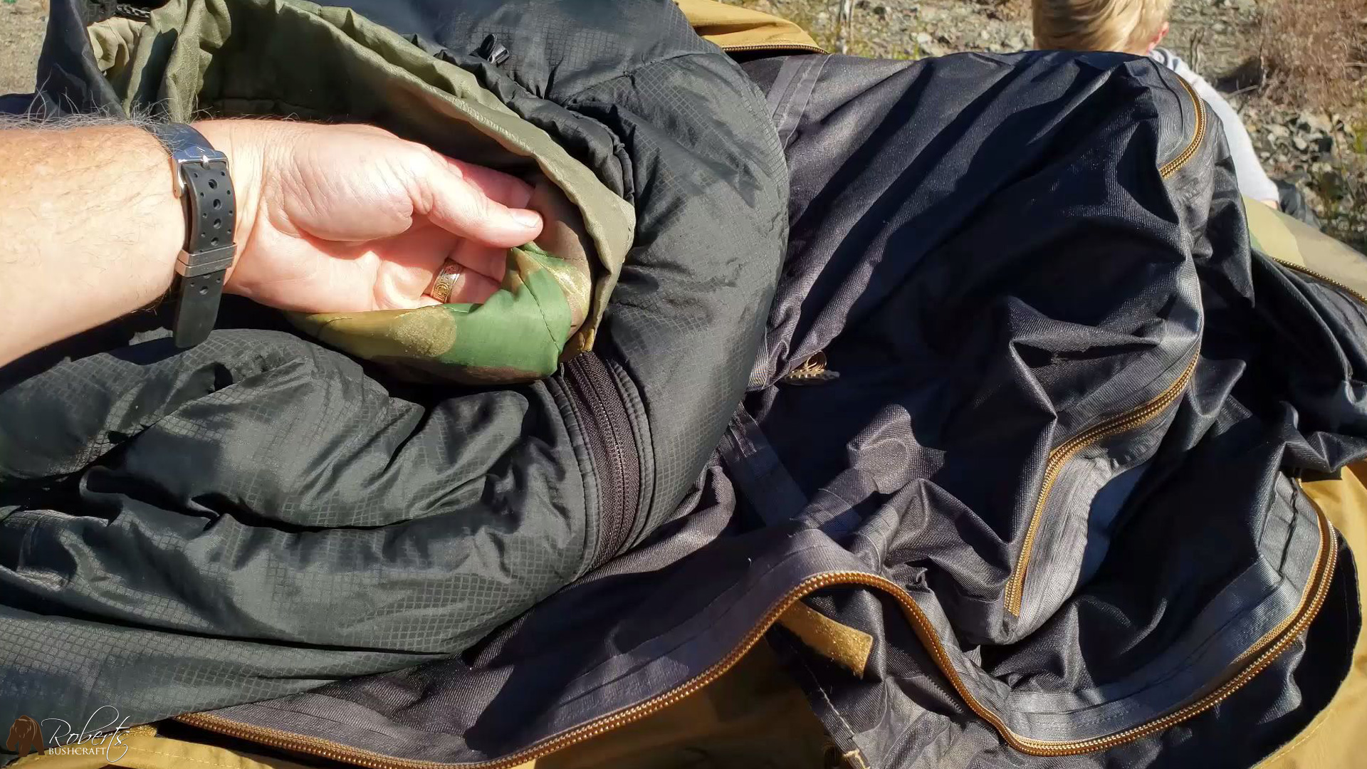 sleeping bags inside of USMC improved bivy cover