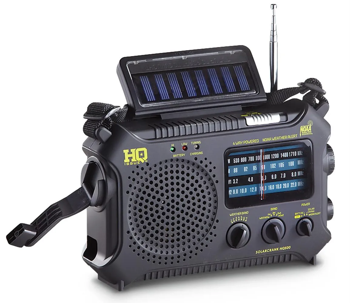 HQ ISSUE Multi-Band Dynamo / Solar Powered Weather Radio